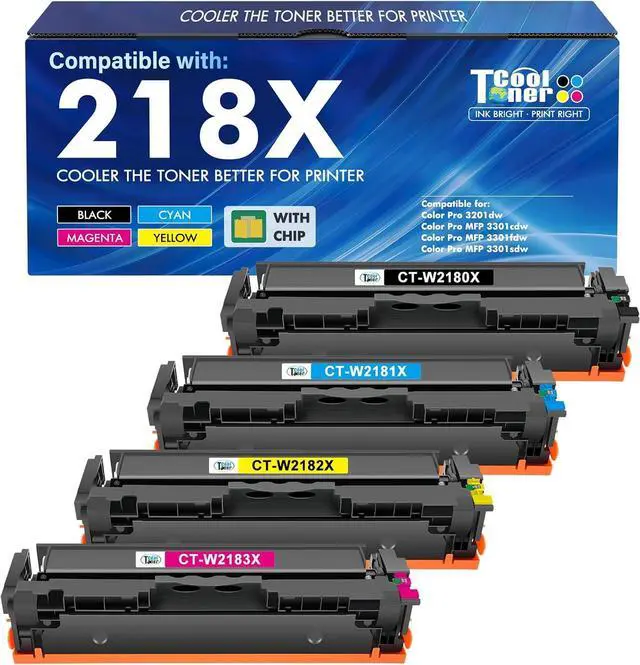 Main image of 218X Toner Cartridges 4 Pack for HP 218 218A W2180X 3301fdw 3201dw 3301sdw