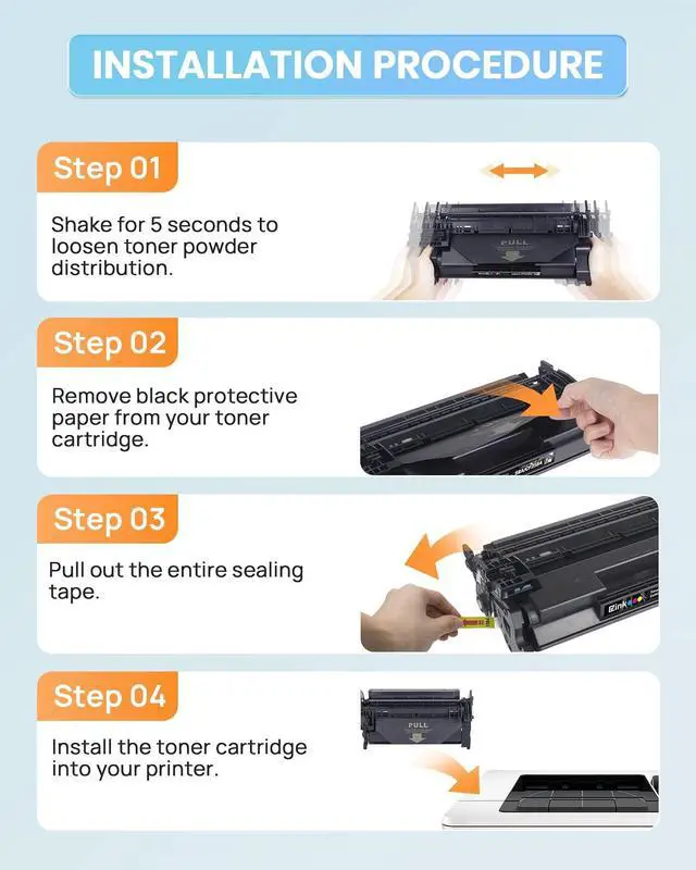 Alt view image 4 of 7 - E-Z Ink 148A Toner Cartridge 4001n 4101fdw (with Chip) Replacement for HP 148A Toner Cartridge W1480A 148X W1480X to Use with HP LaserJet Pro 4001n 4101fdw 4001dn 4001dw 4101fdn 4101dw Printer(2Pack)