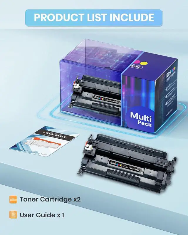 Alt view image 7 of 7 - E-Z Ink 148A Toner Cartridge 4001n 4101fdw (with Chip) Replacement for HP 148A Toner Cartridge W1480A 148X W1480X to Use with HP LaserJet Pro 4001n 4101fdw 4001dn 4001dw 4101fdn 4101dw Printer(2Pack)
