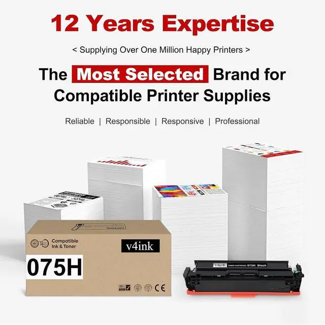 Alt view image 6 of 6 - 075H 075 Toner Cartridge Black Replacement for Canon 075H LBP646Cdw 1 Pack