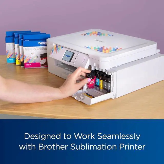 Alt view image 3 of 7 - Brother Sublimation Printer, Color Ink Cartridge Set and 100 Sheets Sublimation Paper