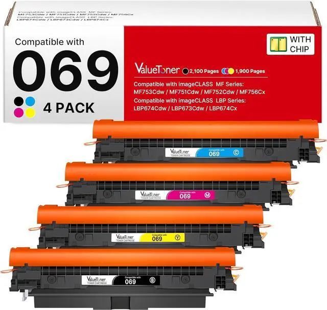 Main image of 069 Toner Cartridge Set 4 Pack Replacement for Canon 069 069H MF753Cdw