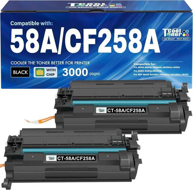 Main image of 58A CF258A Toner Cartridge Black M428fdw M404n M404dw High Yield 2 Pack