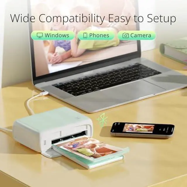 Alt view image 2 of 7 - YOTON Photo Printer with 108 Sheets (4"x6") & 2 Ink Ribbon, Support AR Video Printing, WiFi Connection, Portable Photo Printer for iPhone/Android/Laptop