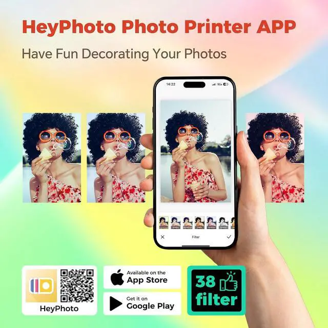 Alt view image 3 of 7 - iDPRT 4×6 Photo Printer, Bundle 108 Sheets Photo Paper & 2 Ribbon Cassette, Photo Printer for iPhone & Android, Beige