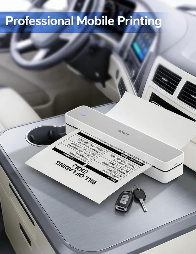 Alt view image 4 of 7 - iDPRT MT610 Portable Thermal Printer, 203DPI Mobile-Travel-Printers, Inkless-Wireless-Small-Printer for Home Use, Office, Vehicles, Bluetooth Printers Supports 8.5" x 11" US Letter&A4&A5, White