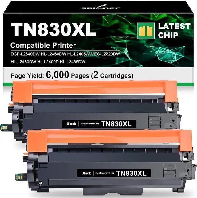 Main image of SAILNER Compatible TN830XL Toner Replacement for Brother TN830XL, 2 Black