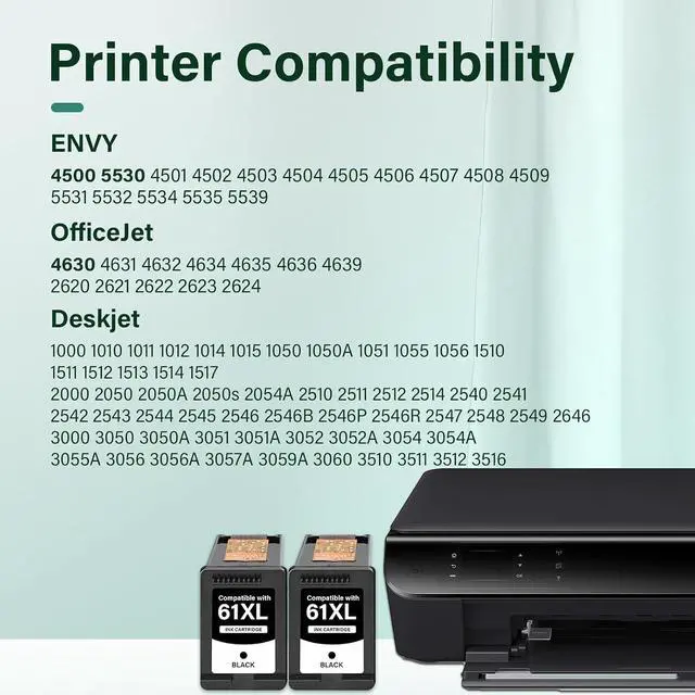Alt view image 2 of 7 - 61XL 61 Black Ink Cartridge 4500 5530 for HP Printer