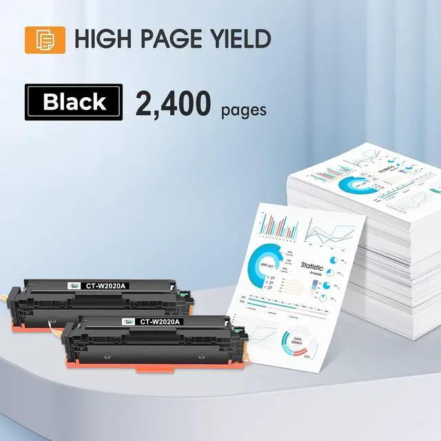 Alt view image 3 of 6 - 414A Black Toner Cartridge for HP 414A 414X W2020A W2020X High Yield 2 Pack