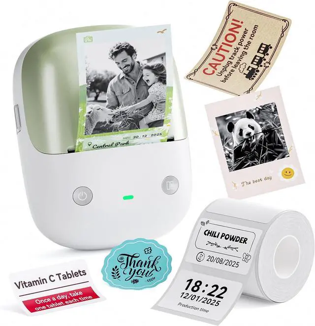 Main image of NIIMBOT B2 PRO Label Maker, 300DPI HD Thermal Photo Label Printer, Green