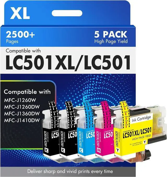 Main image of LC501XL LC501 MFC-J1360DW Ink Cartridges for Brother Printer MFC-J1260W