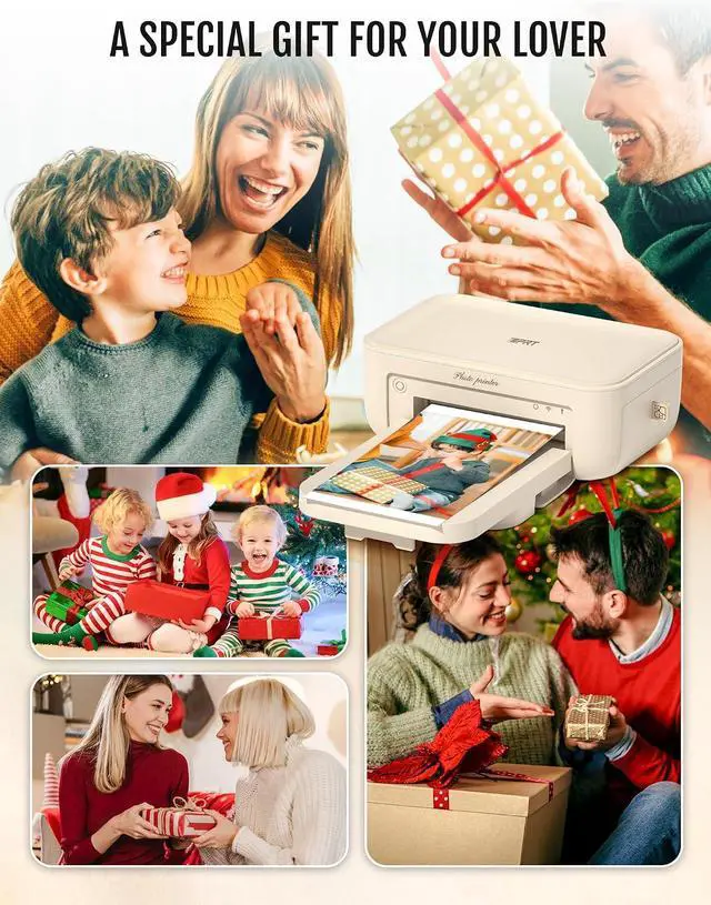 Alt view image 7 of 7 - iDPRT 4x6 Photo Printer, CP4100 Photo Printer for iPhone & Android with 20 Sheets & 1 Cartridges, Wi-Fi Wireless Portable Picture Printer, Instant Print Photos, Dye Sublimation, Ideal Gift, Beige