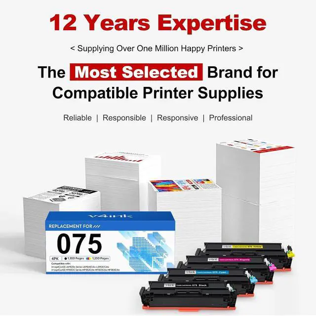 Alt view image 6 of 7 - 075 Toner Cartridge Set 4 Pack Replacement for Canon 075 LBP646Cdw MF665Cdw