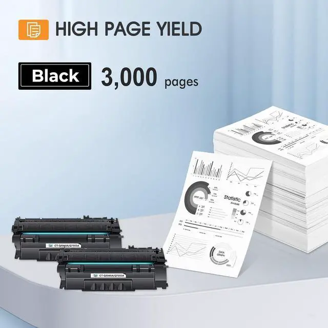 Alt view image 3 of 6 - 49A Q5949A 1320 Toner Cartridge Black 2-Pack 53A Q7553A 53X 49X Q5949X