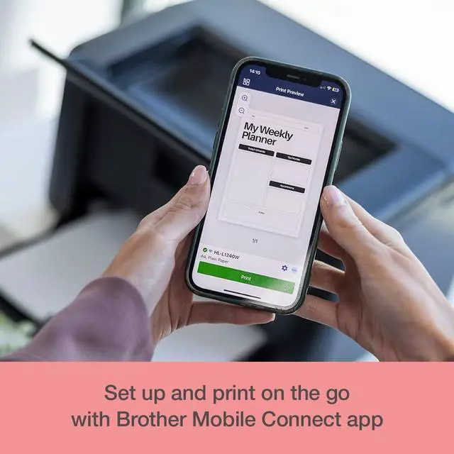 Alt view image 4 of 6 - Brother HL-L1240W Wireless Mono Laser Printer
