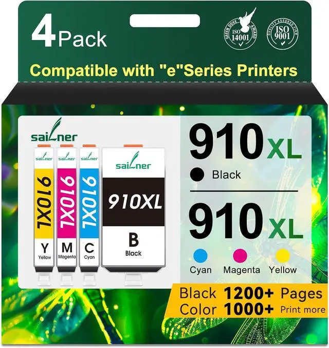 Main image of SAILNER 910XL Ink Cartridges Replacement for HP 910 Ink 910XL Ink Cartridges Combo Pack for HP 910 Work with OfficeJet Pro 8015e 8025e 8020e 8015 8020 8028e 8035e 8010e Printer (4 Pack)
