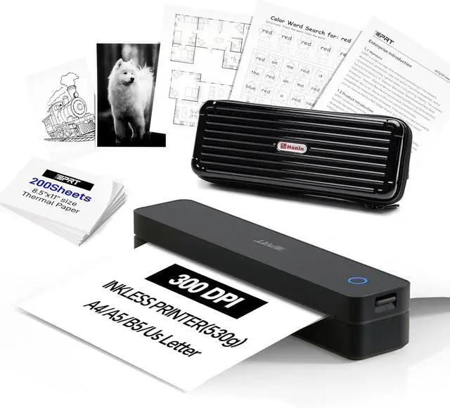 Main image of iDPRT Portable Thermal Printer Wireless for Travel, Printers for Home Use, Come with Carry Case& 200 Sheets Thermal Paper, Support 8.5x11 US Letter&A4 Thermal Paper, Compatible with Phone Laptop