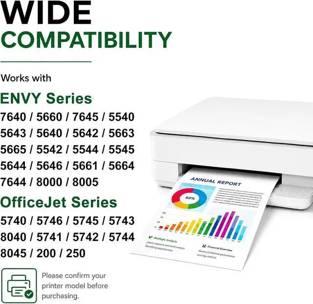 Alt view image 2 of 6 - Remanufactured 62XL Ink Cartridges Black and Color Replacement for HP 62XL