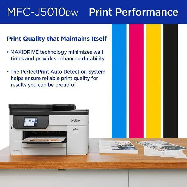 Alt view image 4 of 7 - Brother INKvestment 5010 Wireless Color Inkjet All-in-One Printer with Automatic 2-Sided Copy & Scan with 2.7 Color Touchscreen (MCF-J5010DW)