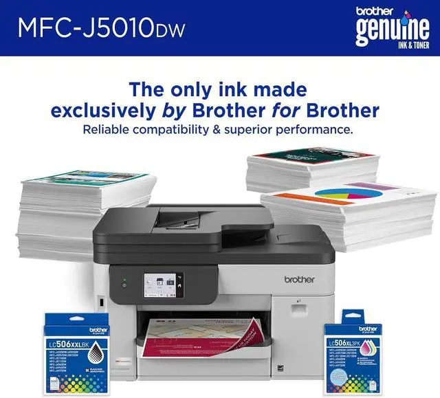 Alt view image 6 of 7 - Brother INKvestment 5010 Wireless Color Inkjet All-in-One Printer with Automatic 2-Sided Copy & Scan with 2.7 Color Touchscreen (MCF-J5010DW)