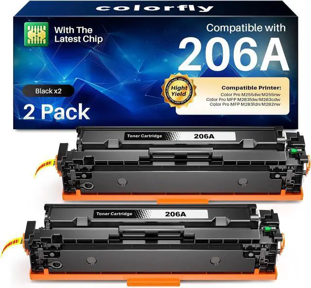 Main image of 206A W2110A Black Toner for Color LaserJet Pro MFP M283fdw M283cdw Printer