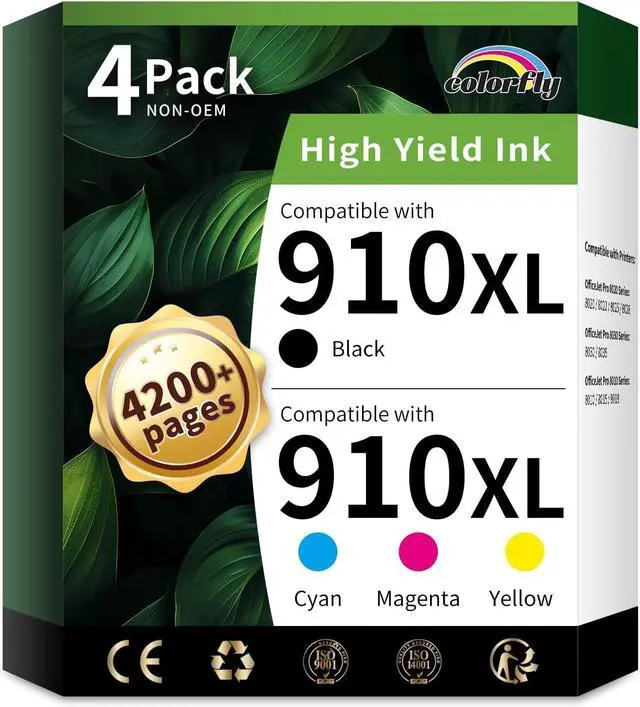 Main image of colorfly 910XL Ink Cartridges Combo Pack Replacementfor HP 910 (4 Pack)