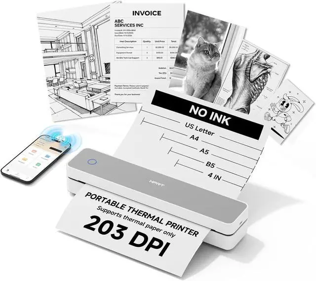 Main image of HPRT Inkless Portable Thermal Printer,MT610,203 DPI,8.5 x 11