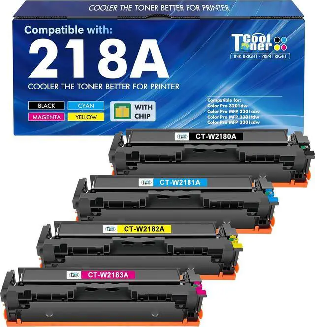Main image of 218A Toner Cartridges 4 Pack for HP 218A Toner 218X 218 MFP 3301fdw 3201dw