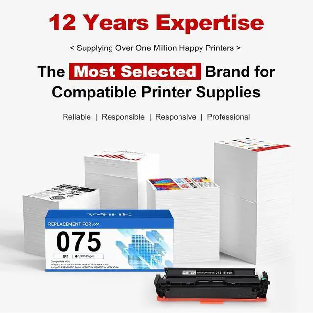 Alt view image 5 of 5 - 075 Toner Cartridge Black Replacement for Canon 075 075H LBP646Cdw 1 Pack