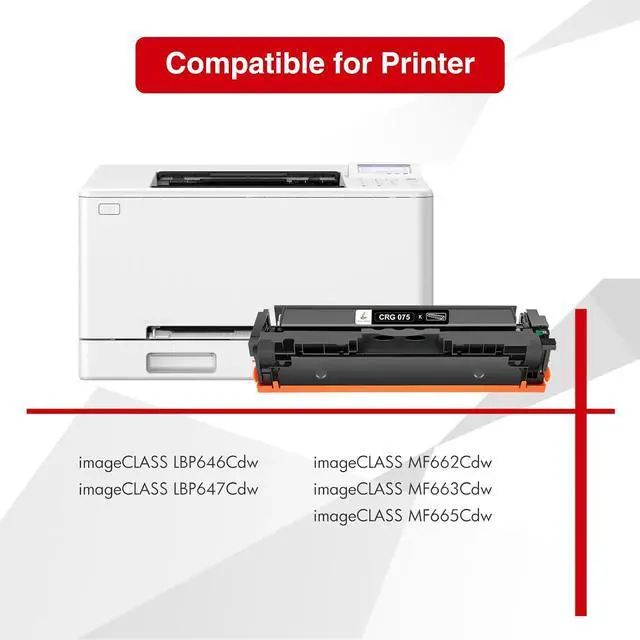 Alt view image 2 of 6 - 075 Toner Cartridge Set 075H for Canon 075 Color MF665Cdw MF663Cdw 4 Pack