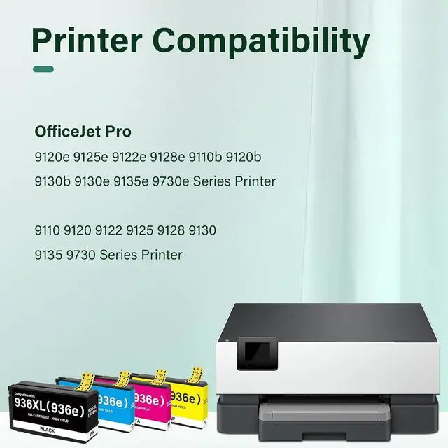 Alt view image 2 of 7 - 936XL 936 936e Ink Cartridges Combo Pack for HP Printers 9125e 9120e 9730e