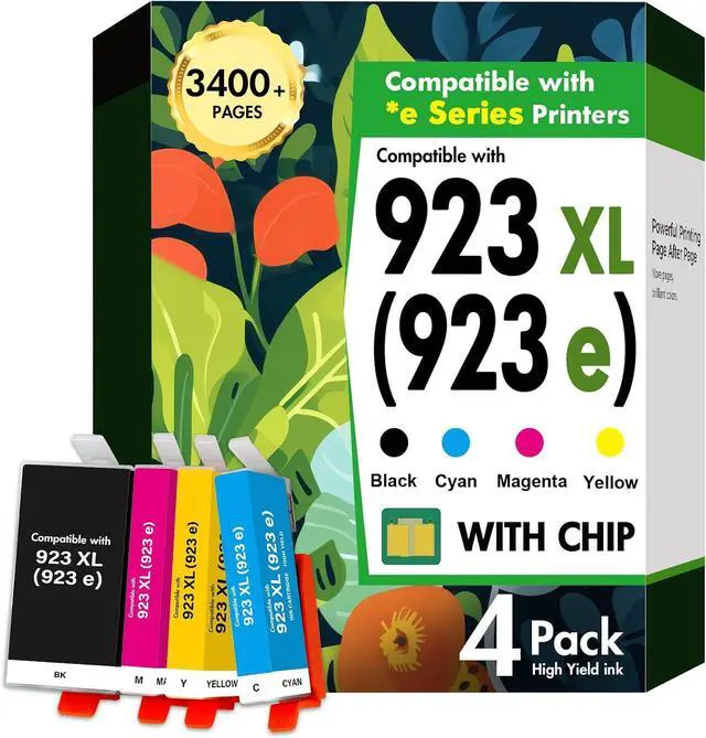 Main image of 923XL 923 8130e 8125e Ink Cartridges Combo Pack for HP Printers with Chip