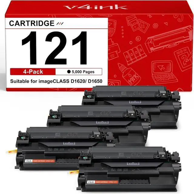 Main image of 121 Black Toner Cartridge Replacement for Canon 121 D1620 D1650, 4 Pack