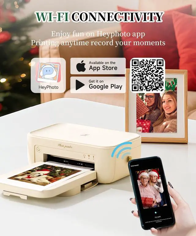 Alt view image 2 of 7 - iDPRT 4x6 Photo Printer with 108 Sheets & 2 Ribbons,Instant Picture Printer - Dye Sublimation, Portable Color Photo Printers for iPhone, Android, WI-Fi Connnecting, Home Use