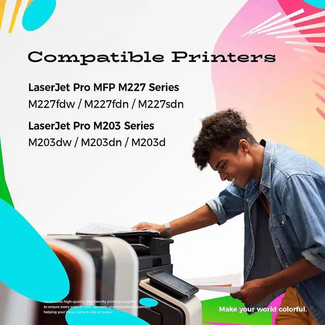 Alt view image 2 of 5 - colorfly 30A Black Toner Cartridge CF230A Replacement for HP 30A CF230A 30X CF230X Compatible with Pro MFP M227fdw M203dw M227fdn M203dn M227sdn M203d M227 M203 Series Printer