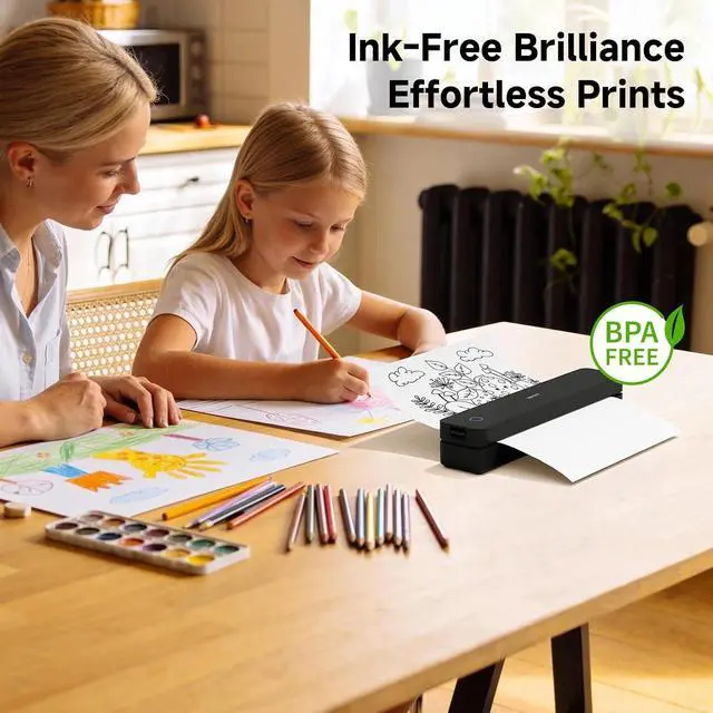 Alt view image 4 of 7 - HPRT MT610 Portable Printer Wireless for Travel, Inkless Thermal Printer