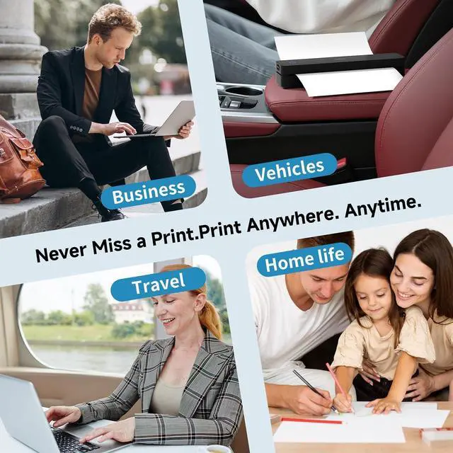 Alt view image 7 of 7 - HPRT MT610 Portable Printer Wireless for Travel, Inkless Thermal Printer