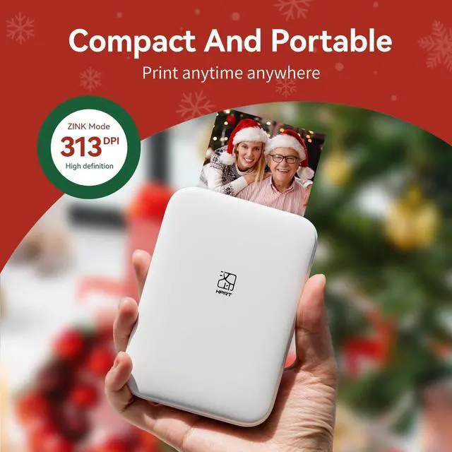 Alt view image 2 of 7 - HPRT MT53 Mini Photo Printer with 50 Sheets Adhesive Paper, 2x3 Instant Portable Color Printer, Compatible with iOS & Android, Bluetooth Small Printer for Smartphones & iPhone