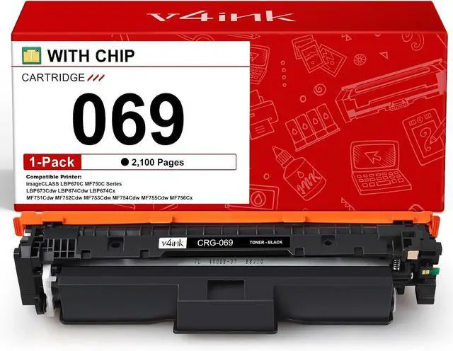 Main image of v4ink 069 Black Toner Cartridge 1-Pack Replacement for Canon 069 MF753Cdw