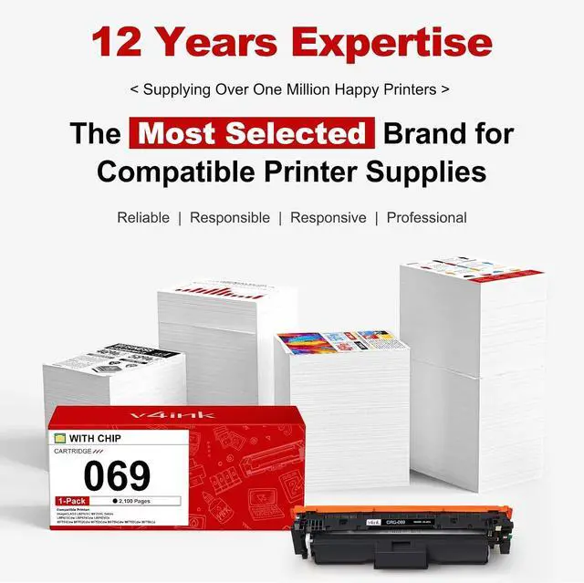 Alt view image 6 of 7 - v4ink 069 Black Toner Cartridge 1-Pack Replacement for Canon 069 MF753Cdw