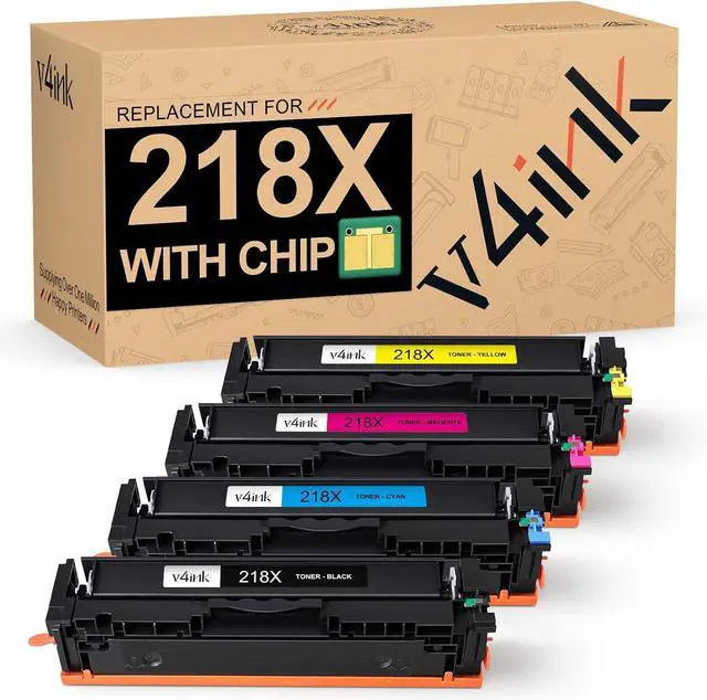 Main image of v4ink 218X Toner Cartridge 4-Pack Replacement for HP 218A 218X W2180X Toner