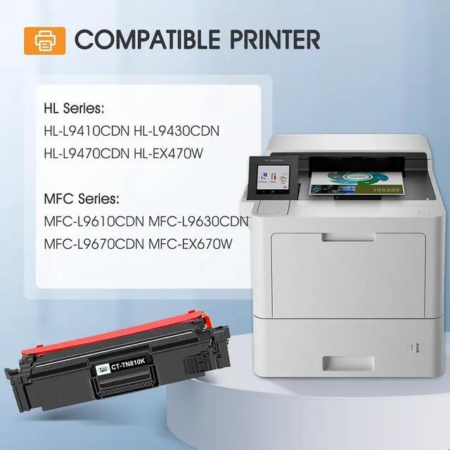 Alt view image 2 of 7 - TN810 TN810XL TN-810 Toner Cartridge 4-Pack Compatible for TN810 TN-810 TN-810XL TN 810 Toner Cartridge for MFCL9610CDN HLL9410CDN HLL9430CDN HLL9470CDN MFCL9630CDN MFCL9670CDN Printer (B/C/Y/M)