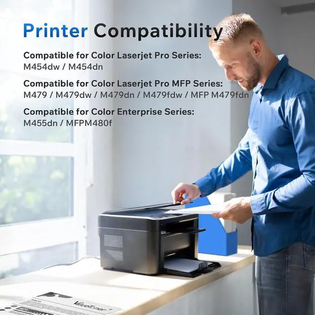 Alt view image 2 of 6 - 414X Black Toner Cartridges Compatible Replacement for hp 414x hp 414a to use with Color Laser Jet Pro MFP M479fdw M479fdn M479dw Pro M454dw M454dn M479 M454 M455dn MFP M480f Series Printer