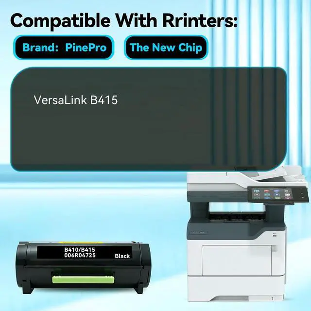 Alt view image 5 of 7 - B410 B415 Black Toner Cartridge with New Chip, Ultra High Yield 25000 Pages, 1 Pack, Compatible with VersaLink B410 B415 Laser Printer