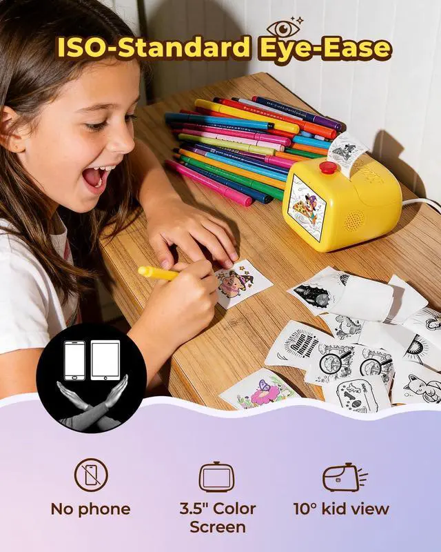 Alt view image 5 of 7 - MUNBYN SP01 Kids Inkless Thermal Sticker Maker, Smart Voice-Activated Portable Label Printer with Color Screen