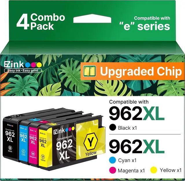 Main image of E-Z Ink 962XL Ink Cartridges Combo Pack Replacement for HP 962XL hp 962 Color Ink cartridges Work for hp officejet pro 9010 9015e 9025e 9015 9025 9018e 9018 9020 Printer (4 Pack)