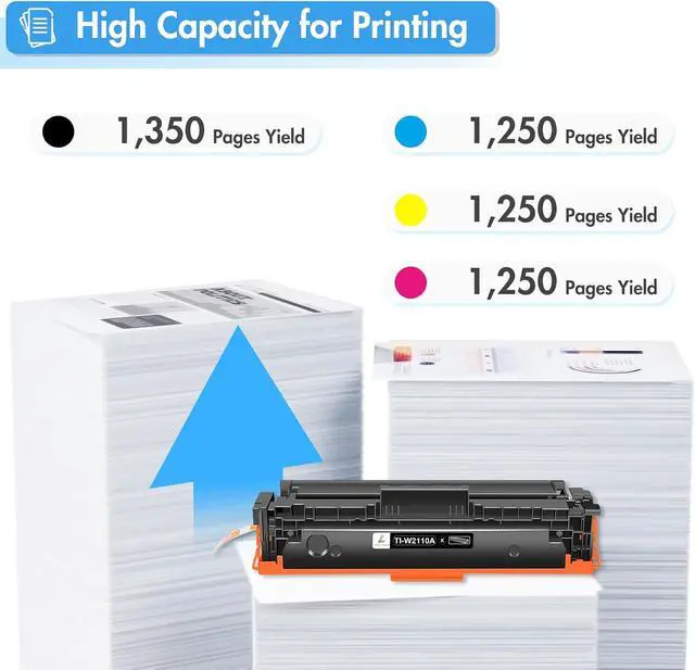 Alt view image 3 of 7 - 206A Toner Cartridges 4 Pack 206X Compatible for HP M283fdw M283cdw M255dw