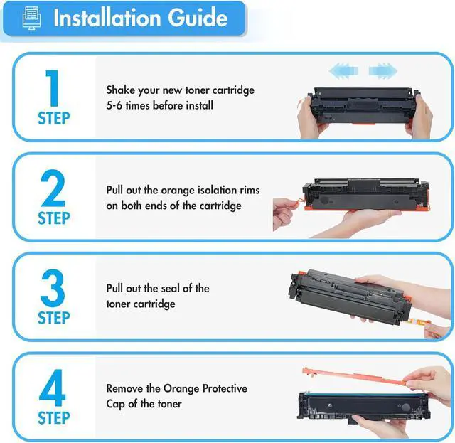 Alt view image 4 of 7 - 206A Toner Cartridges 4 Pack 206X Compatible for HP M283fdw M283cdw M255dw