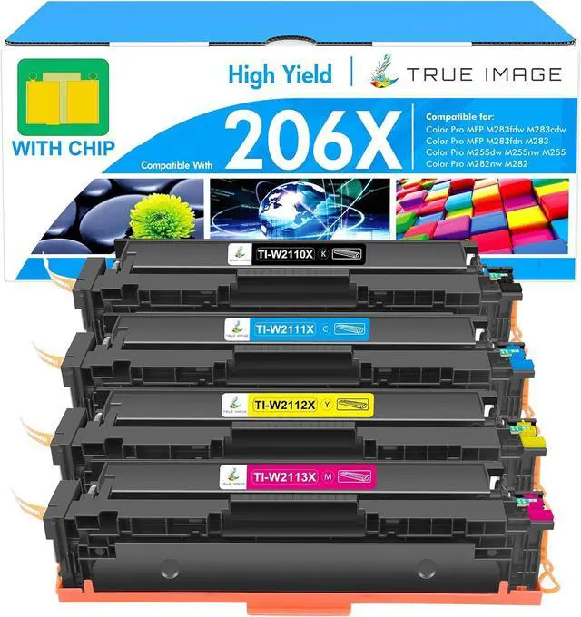 Main image of 206X Toner Cartridges 4 Pack High Yield for HP 206A M283fdw M283cdw M255dw