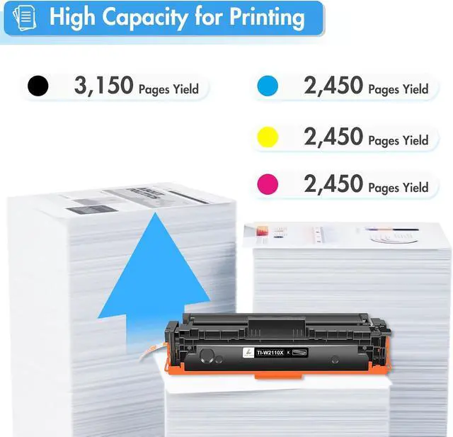 Alt view image 3 of 7 - 206X Toner Cartridges 4 Pack High Yield for HP 206A M283fdw M283cdw M255dw
